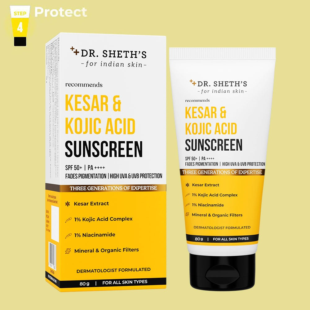 Kesar & Kojic Acid Sunscreen - 80g - Dr Sheth's