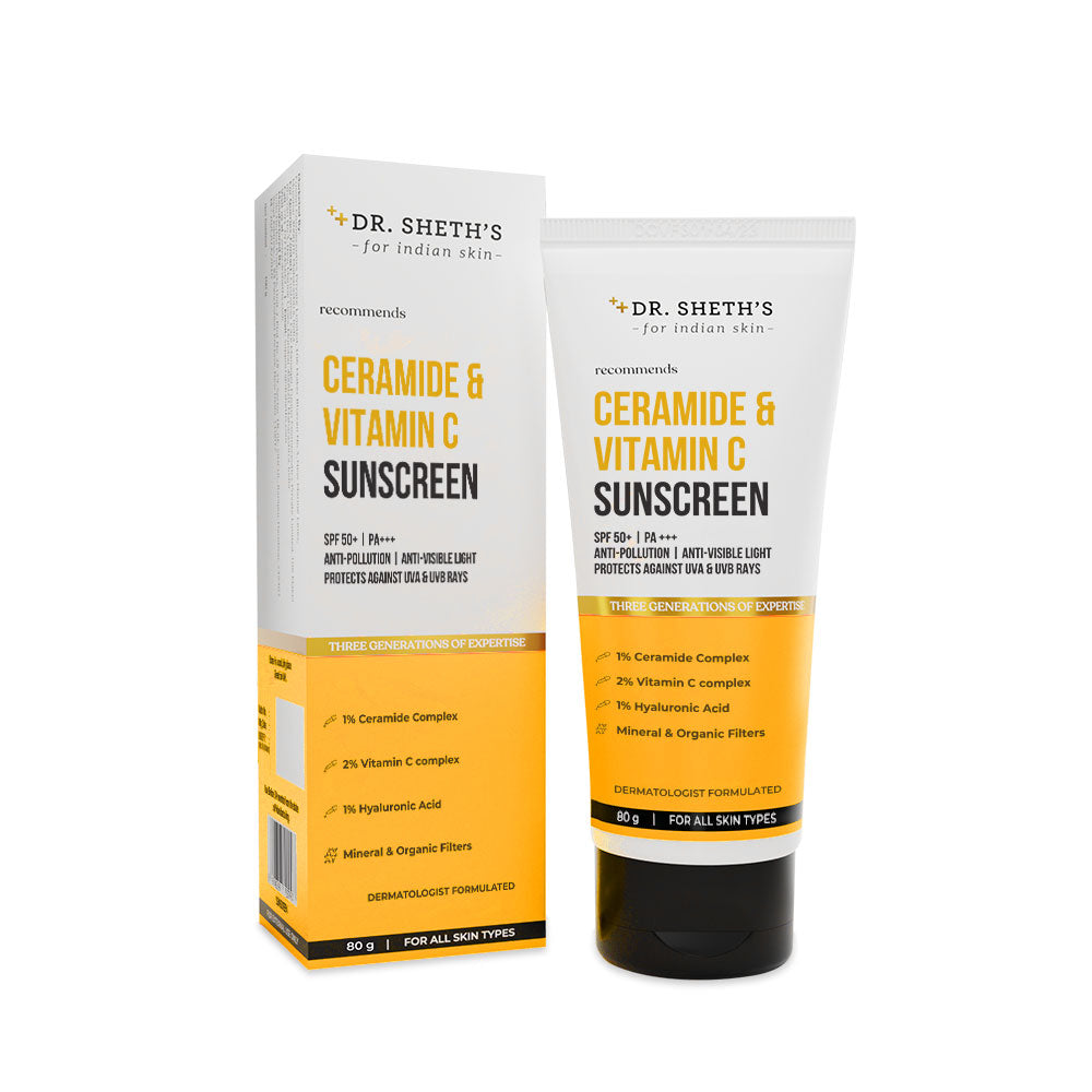 Ceramide & Vitamin C Sunscreen - 80gm - Dr Sheth's