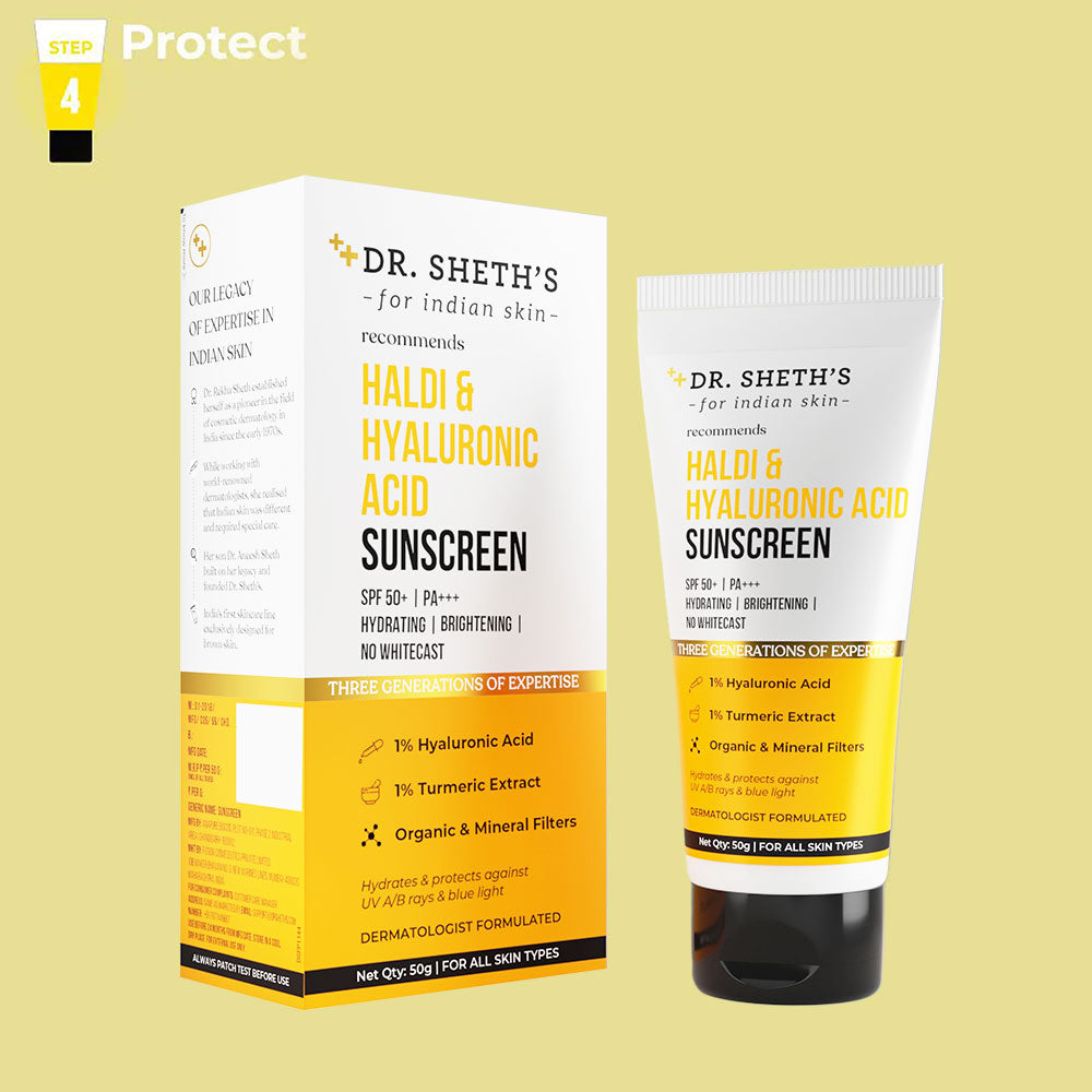 Haldi & Hyaluronic Acid Sunscreen - 50g (Pack of 2) - Dr Sheth's