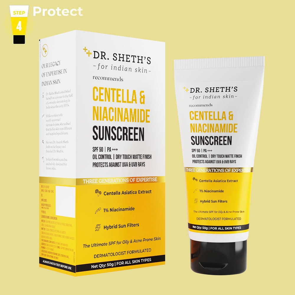 Centella & Niacinamide Oil & Acne Control Sunscreen - 50g - Dr Sheth's